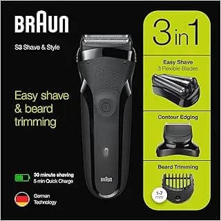 Braun Series 3 Rakapparat & Trimmer 3-i-1, Sladdlös, Hållbar